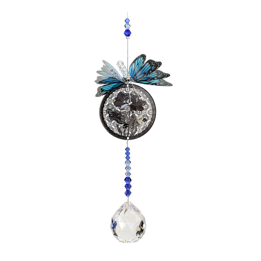 Butterfly Filigree Crystal Suncatcher on Sphere