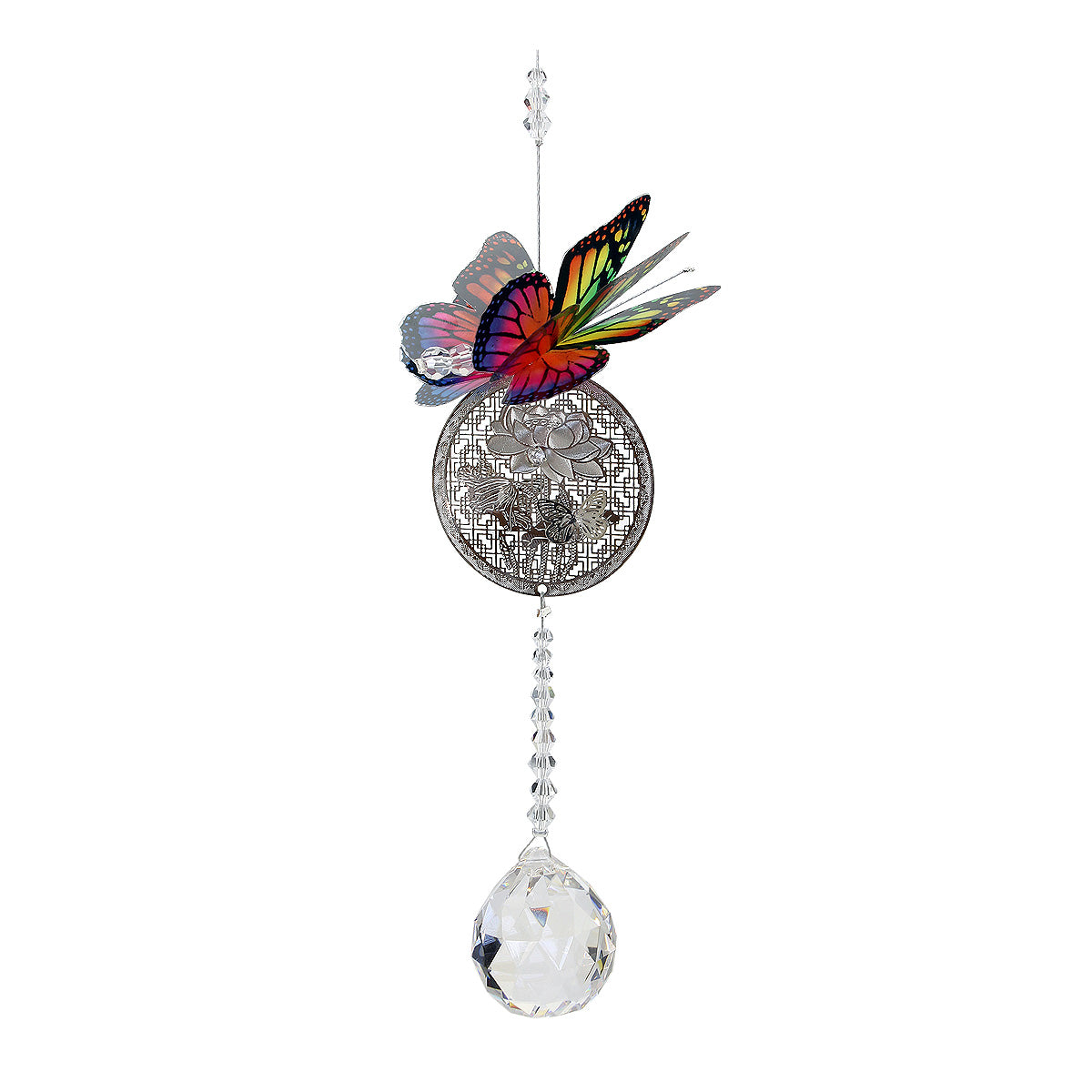 Butterfly Filigree Crystal Suncatcher on Sphere