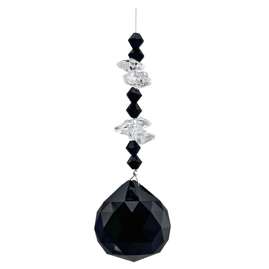Crystal Beaded Prism with Coloured Sphere Suncatcher