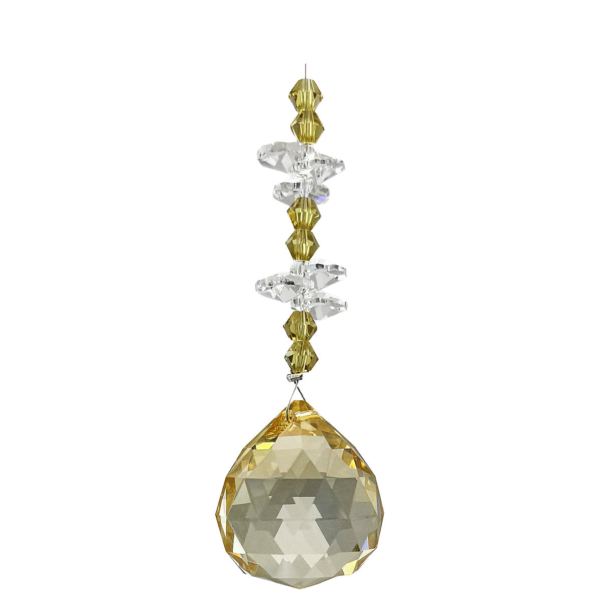 Crystal Beaded Prism with Coloured Sphere Suncatcher