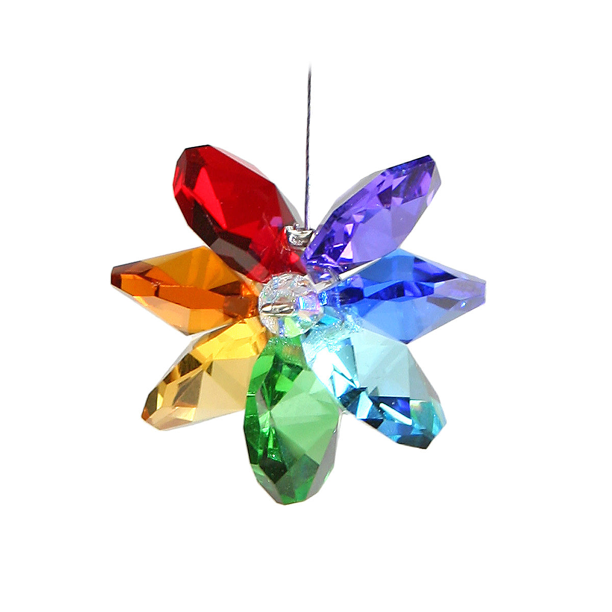 Chakra Crystal Flower Suncatcher