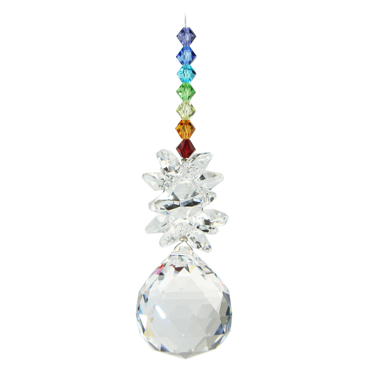 Chakra Crystal Octagon Cluster with Sphere Suncatcher