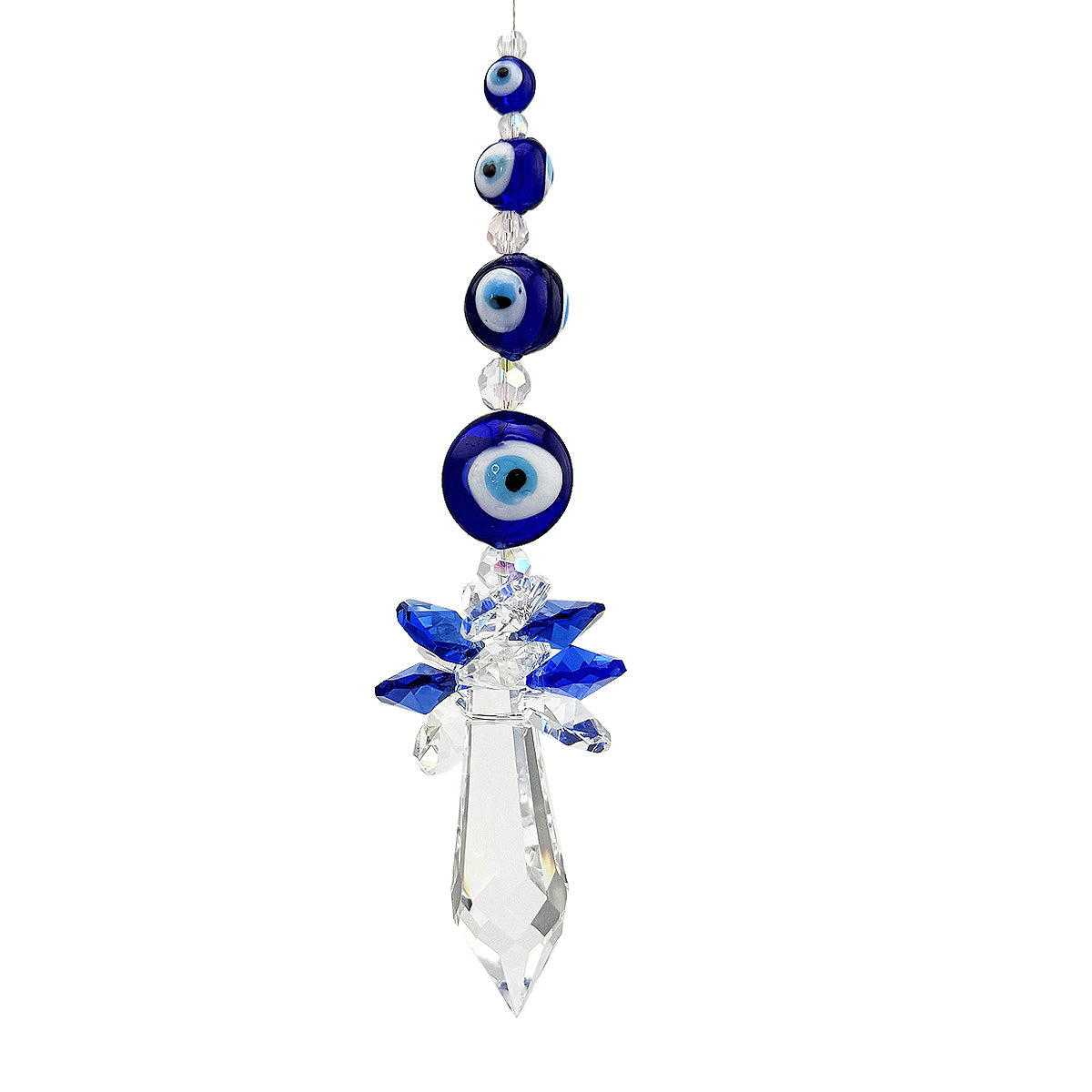 Evil Eye Crystal Suncatcher with Point Drop