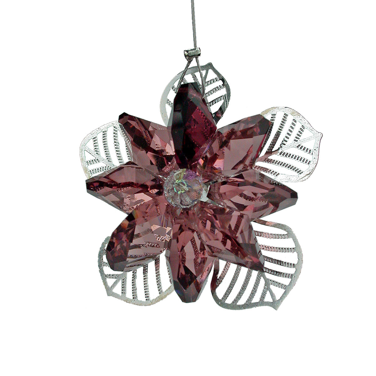 Amethyst Crystal Flower Suncatcher