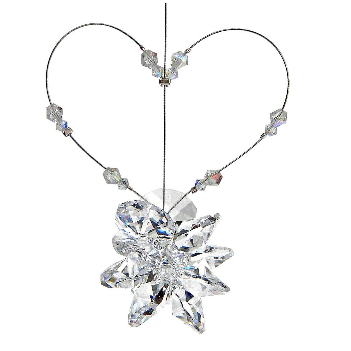 Beaded Heart Crystal Cluster Suncatcher