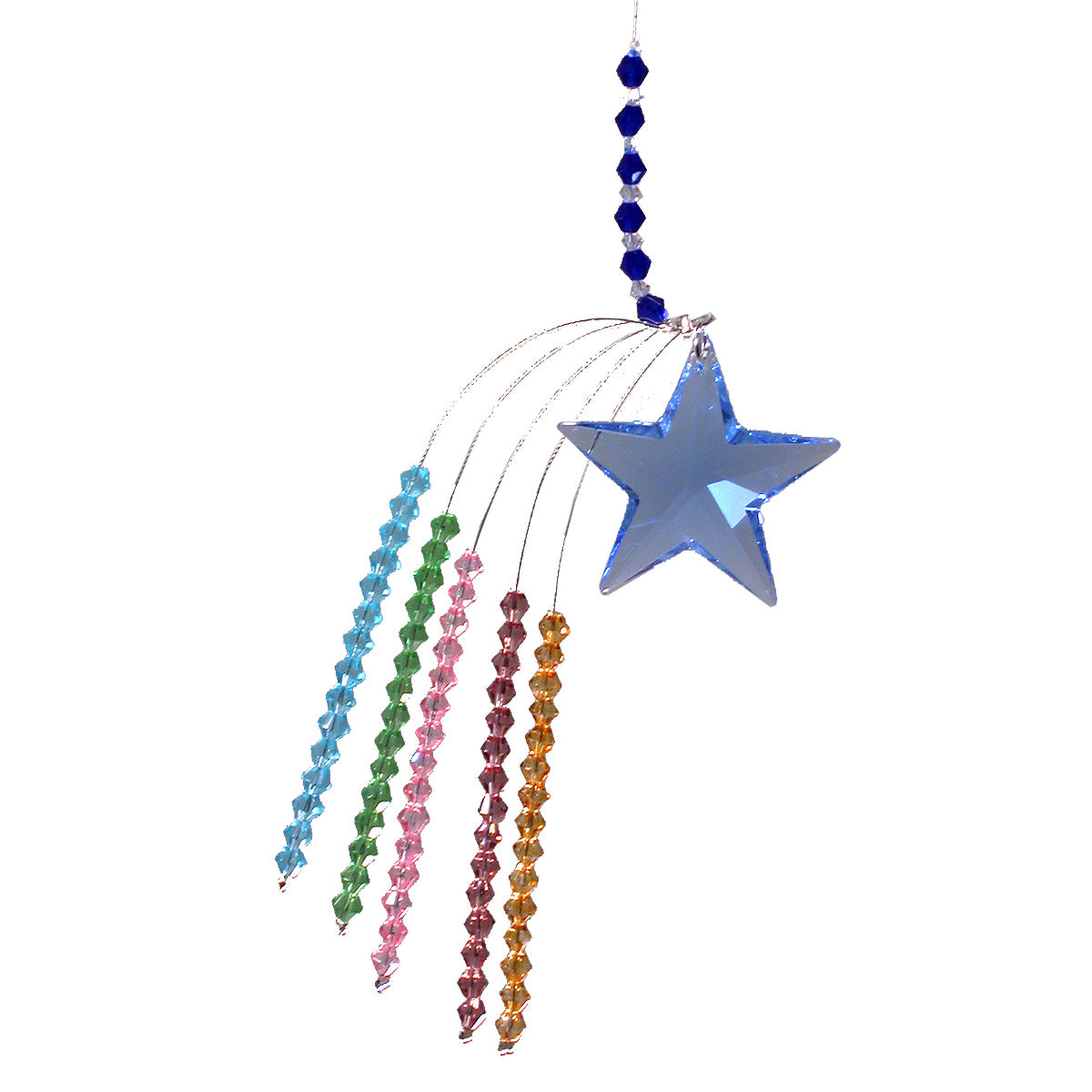 Sapphire Swarovski Crystal Shooting Star Suncatcher