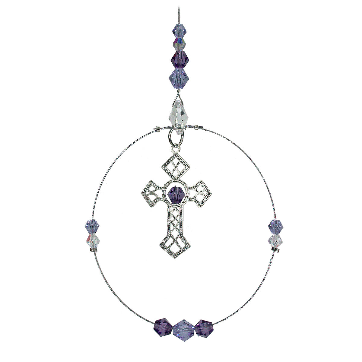 Crystal Cross Circle Suncatcher