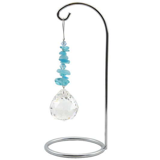 Gem Chip with Sphere Crystal Suncatcher on Stand