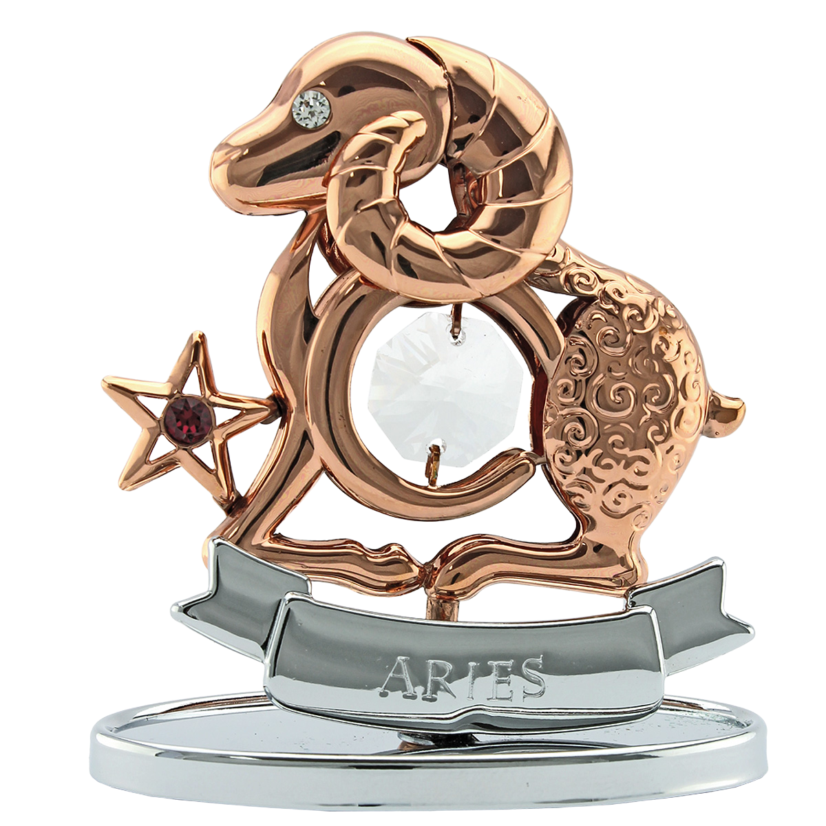Crystocraft Aries Zodiac Ornament with Bohemia Crystals