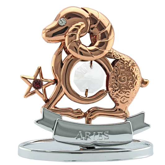 Crystocraft Aries Zodiac Ornament with Bohemia Crystals