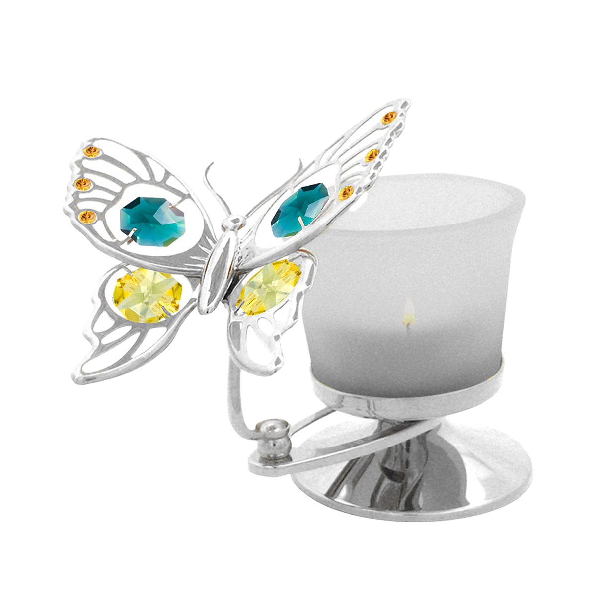 Crystocraft Butterfly Tealight Candle Holder with Bohemia Crystals