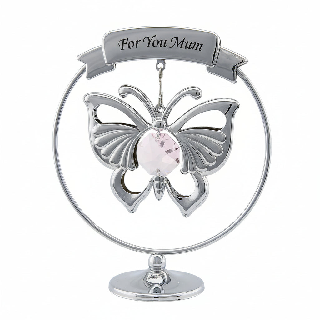 Crystocraft Emperor Butterfly “For You Mum” Ornament with Bohemia Crystals