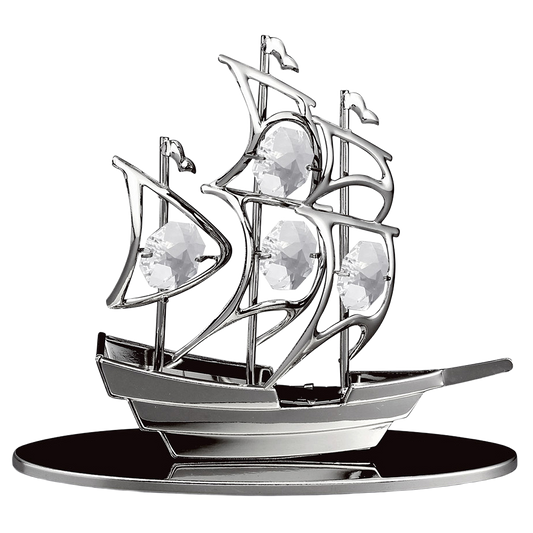 Crystocraft Sailboat Ornament with Bohemia Crystals