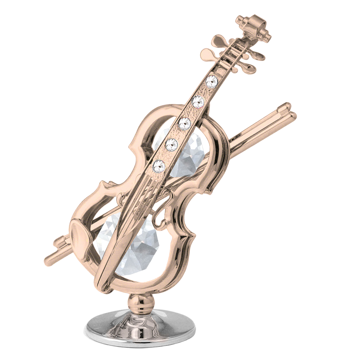 Crystocraft Violin Ornament with Crystals