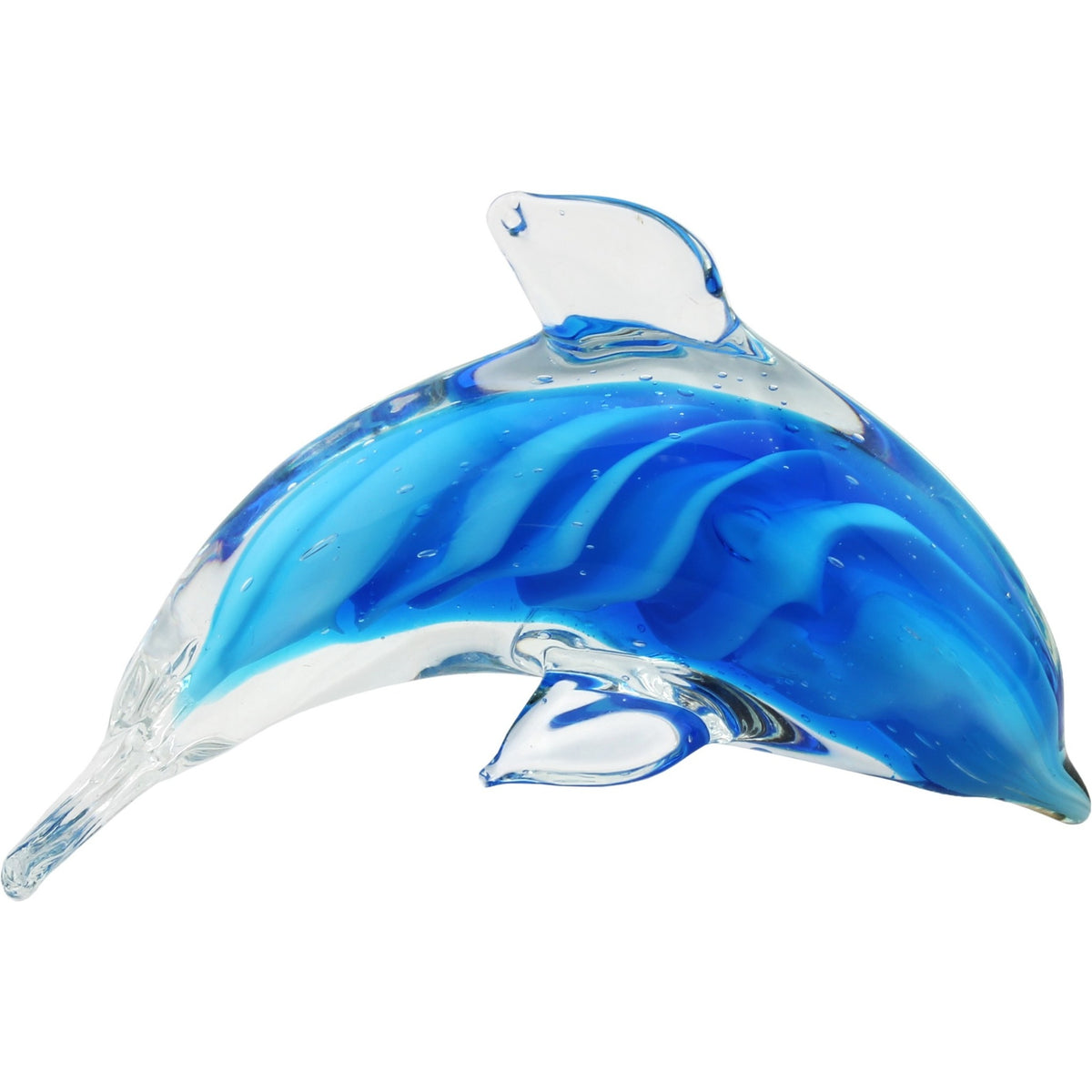 Small Blue Glass Dolphin Figurine