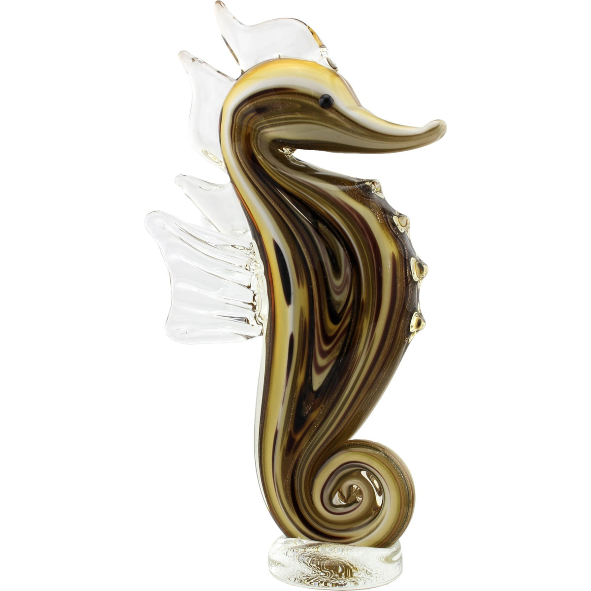 Amber Glass Seahorse Figurine