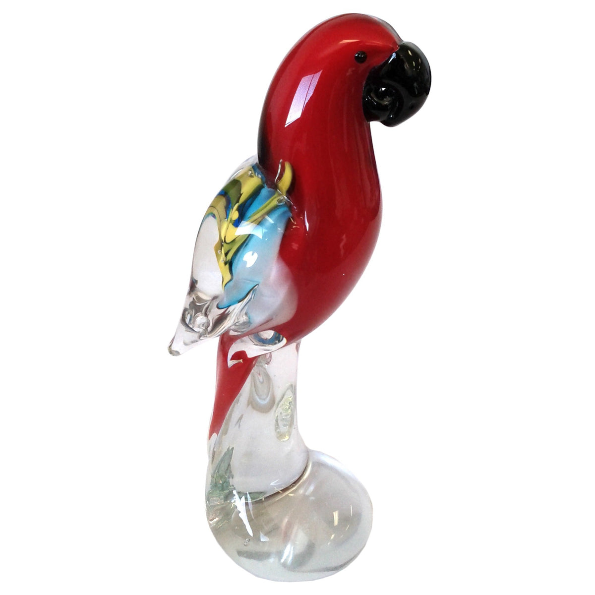 Red Parrot Glass Figurine