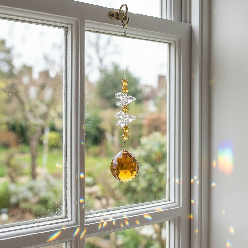 Suncatcher hanging in window