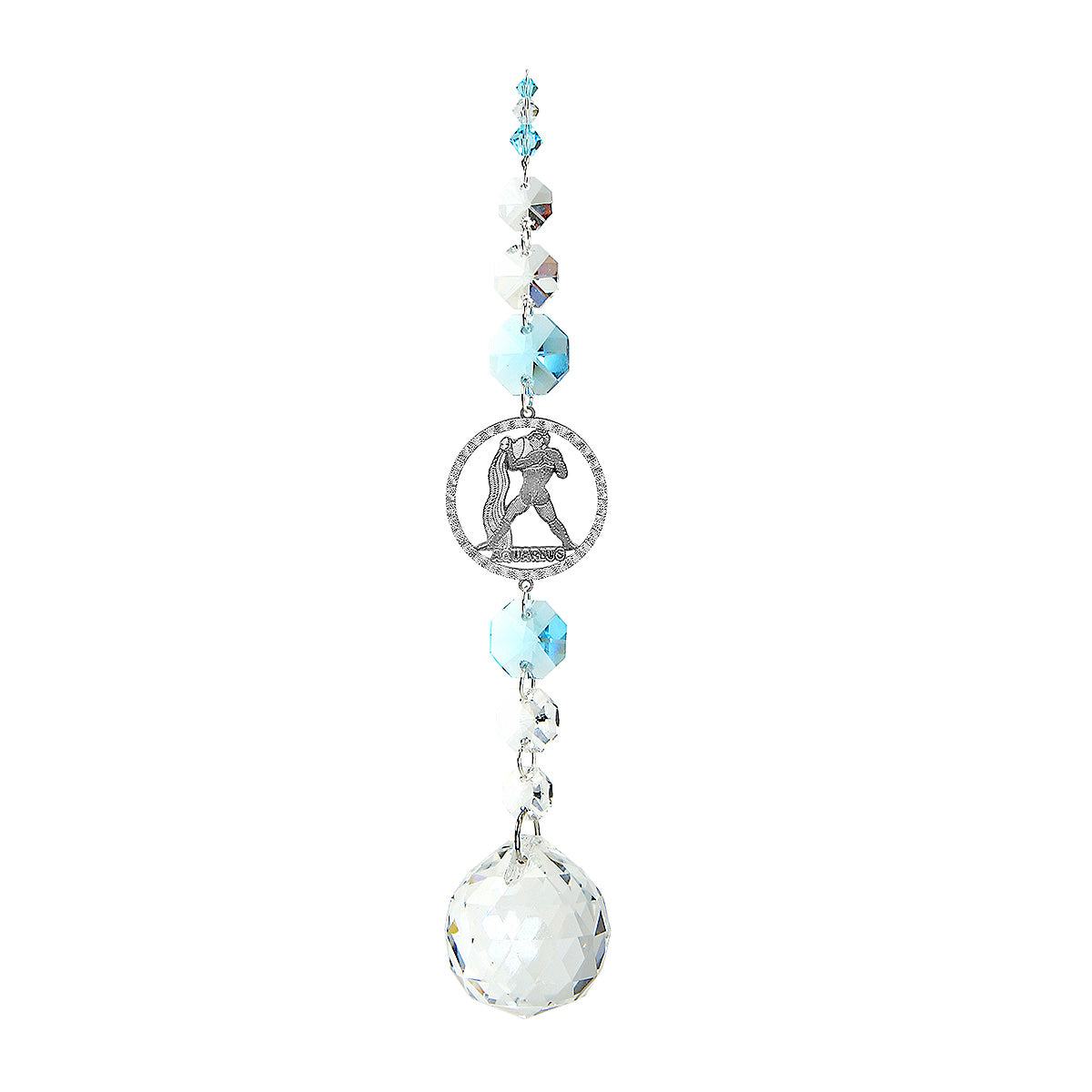 Aquarius suncatcher on a chain with sphere drop
