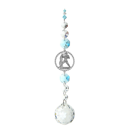 Aquarius suncatcher on a chain with sphere drop