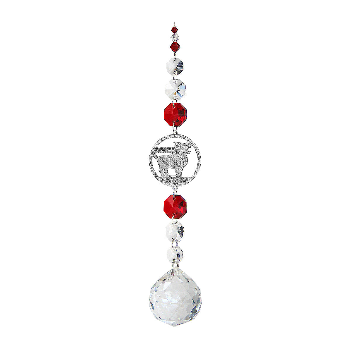 Aries suncatcher on a chain with sphere drop
