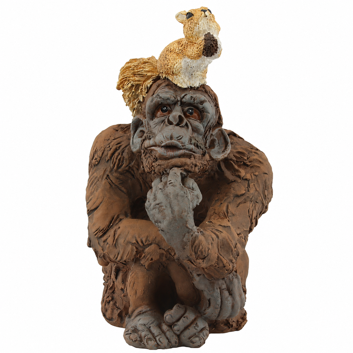 Orangutan and Squirrel Figurine