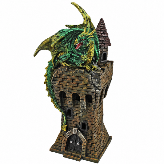 Dragon on Tower Figurine