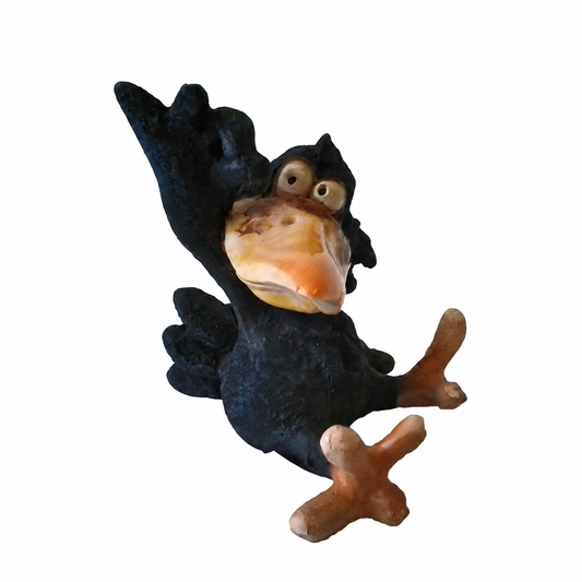 Sitting Crow Figurine