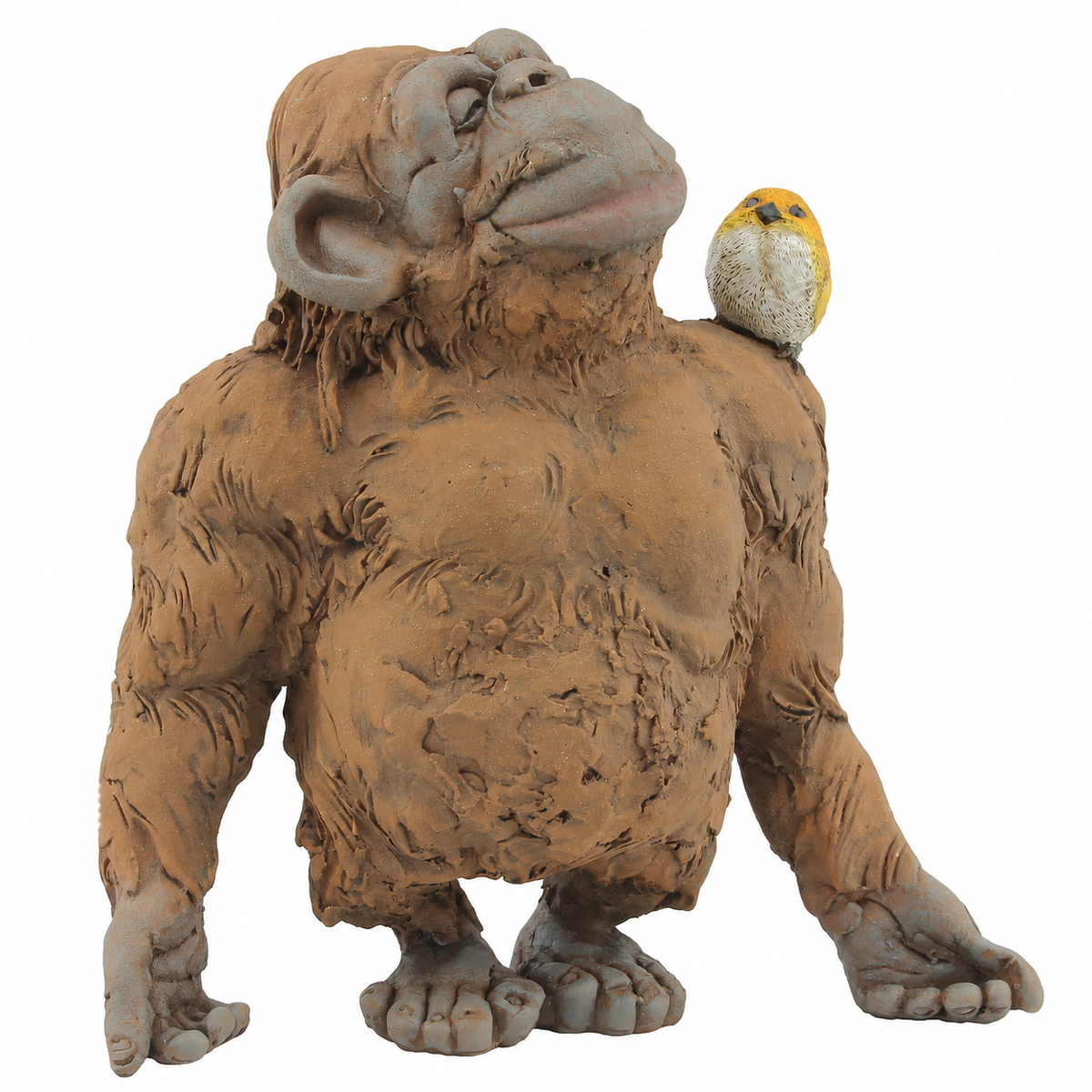 Orangutan and Bird Figurine