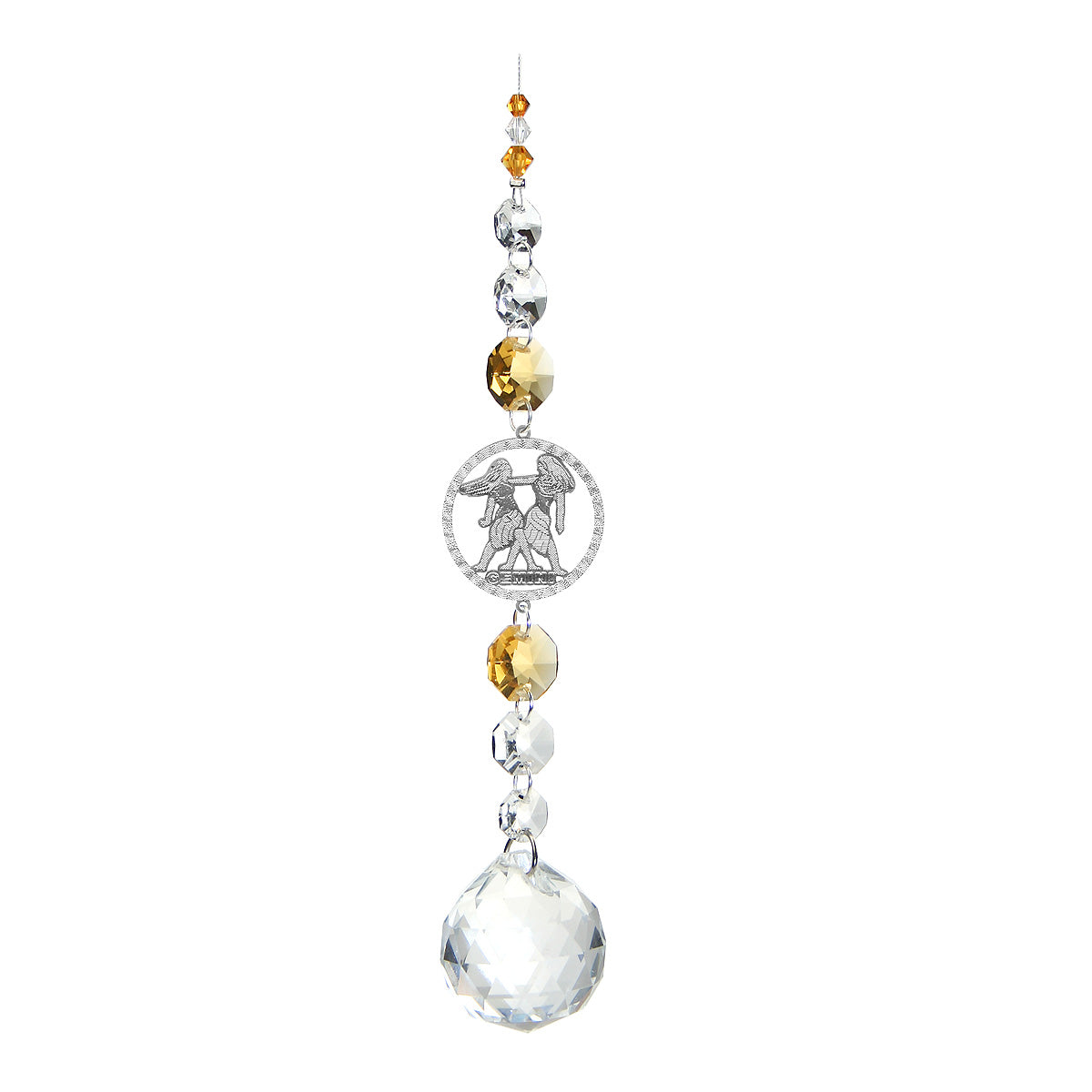 Gemini suncatcher on a chain with sphere drop