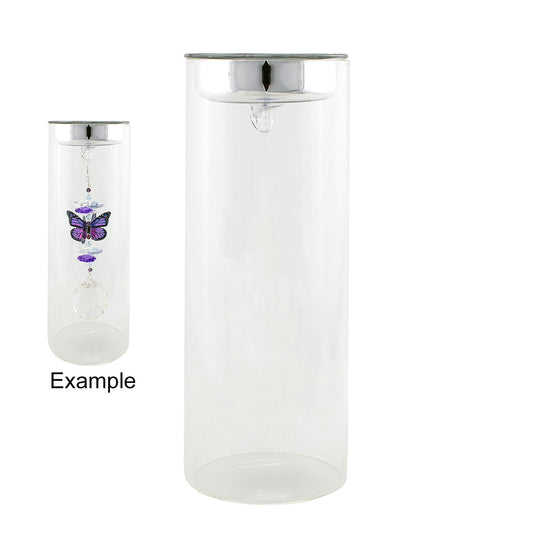Glass Tube with tea light candle holder - 20cm