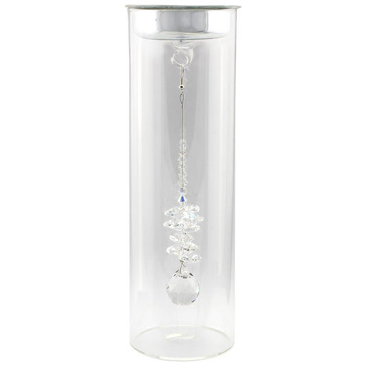 Crystal Suncatcher in Glass Candle Holder - Small