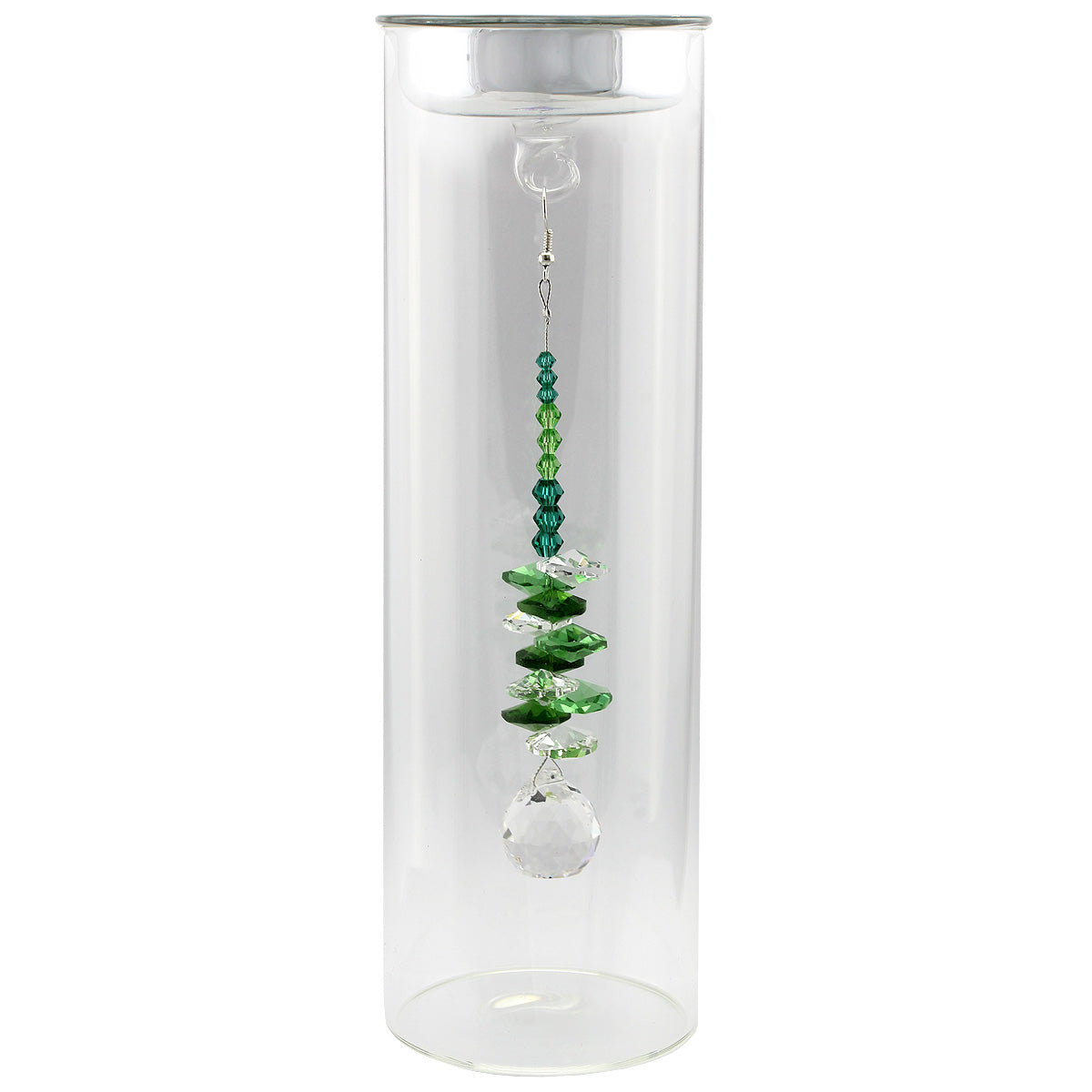 Crystal Suncatcher in Glass Candle Holder - Small