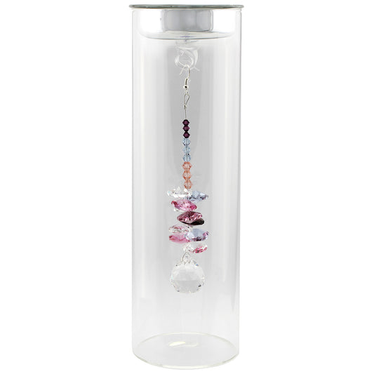 Crystal Suncatcher in Glass Candle Holder - Small
