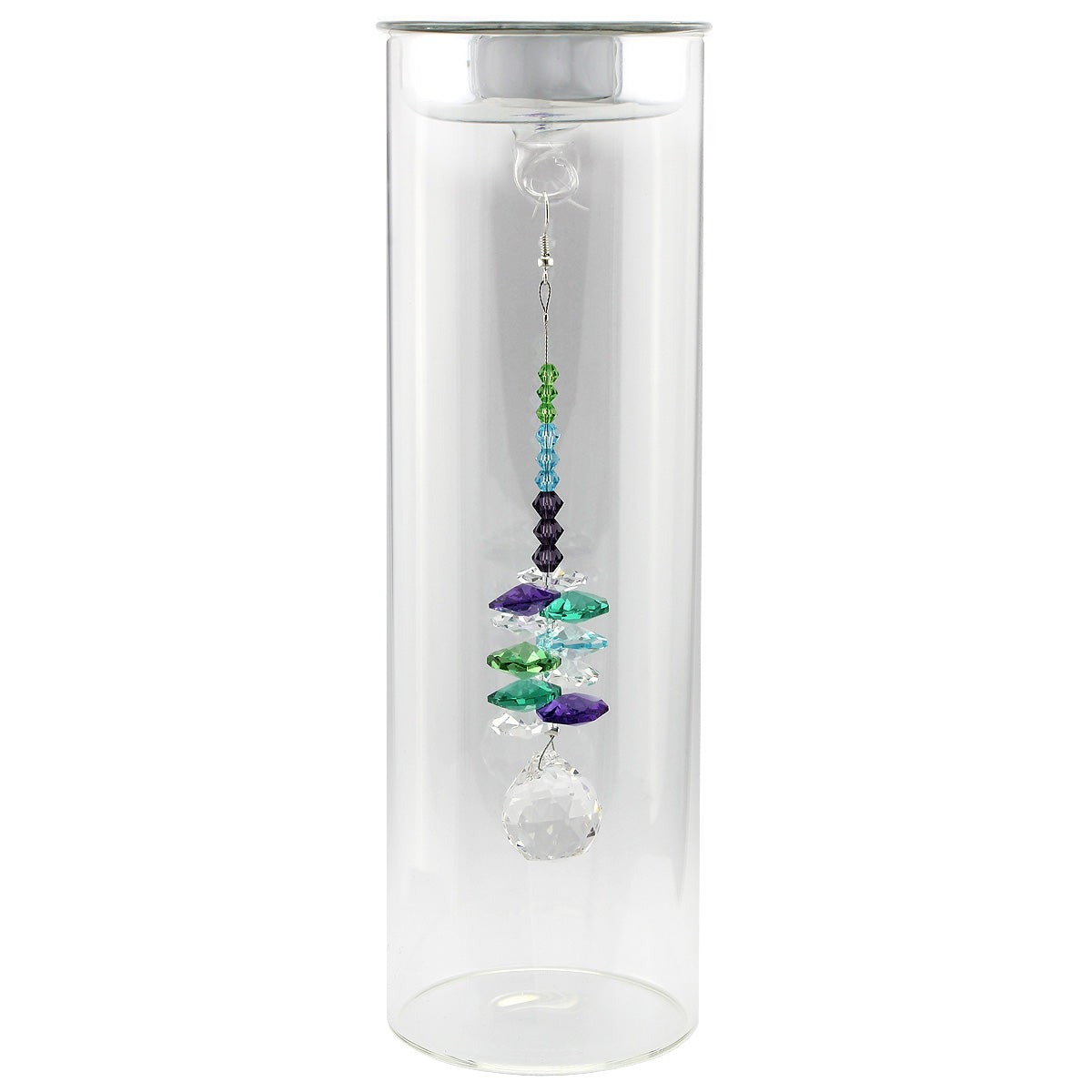 Crystal Suncatcher in Glass Candle Holder - Small