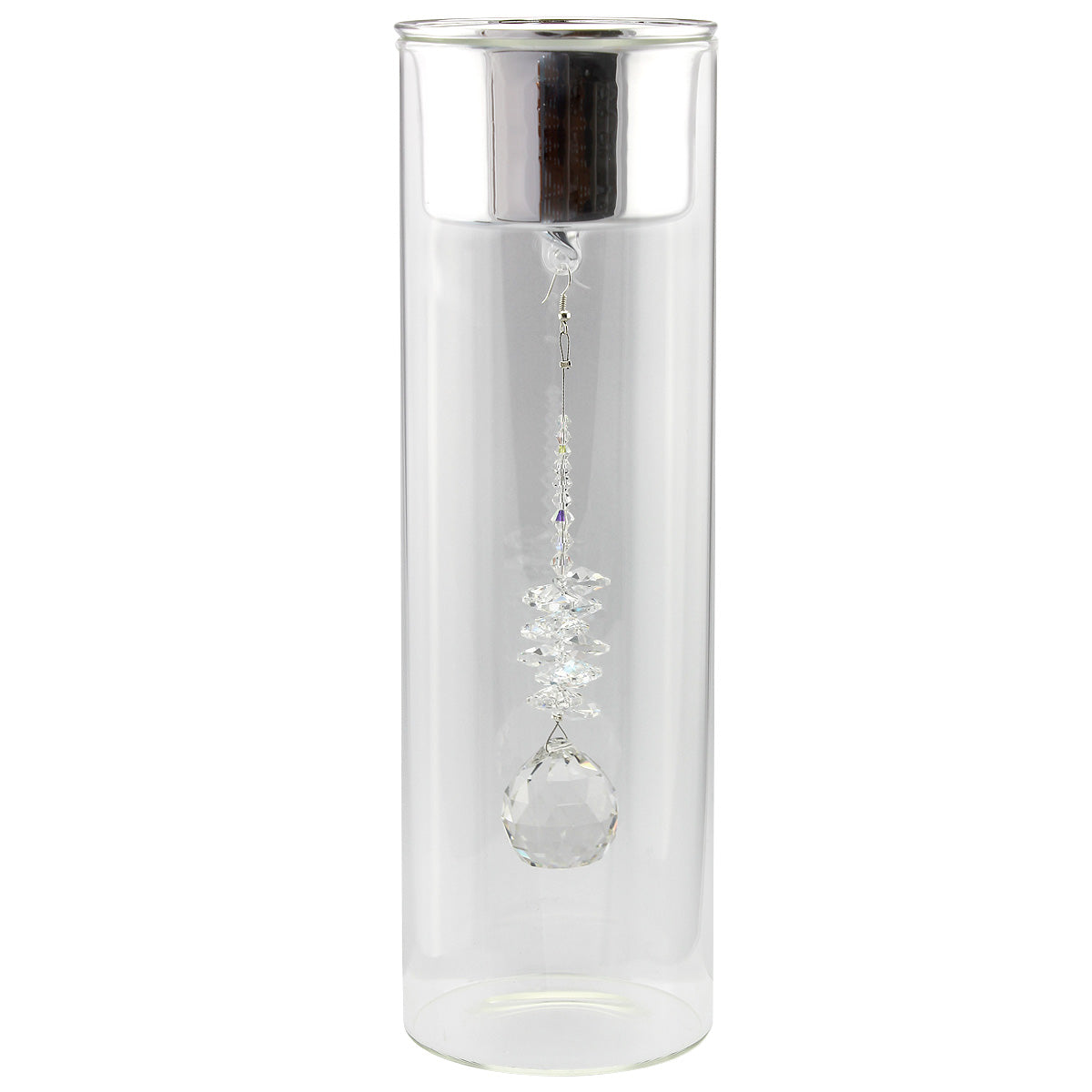 Crystal Suncatcher in Glass Candle Holder - Medium