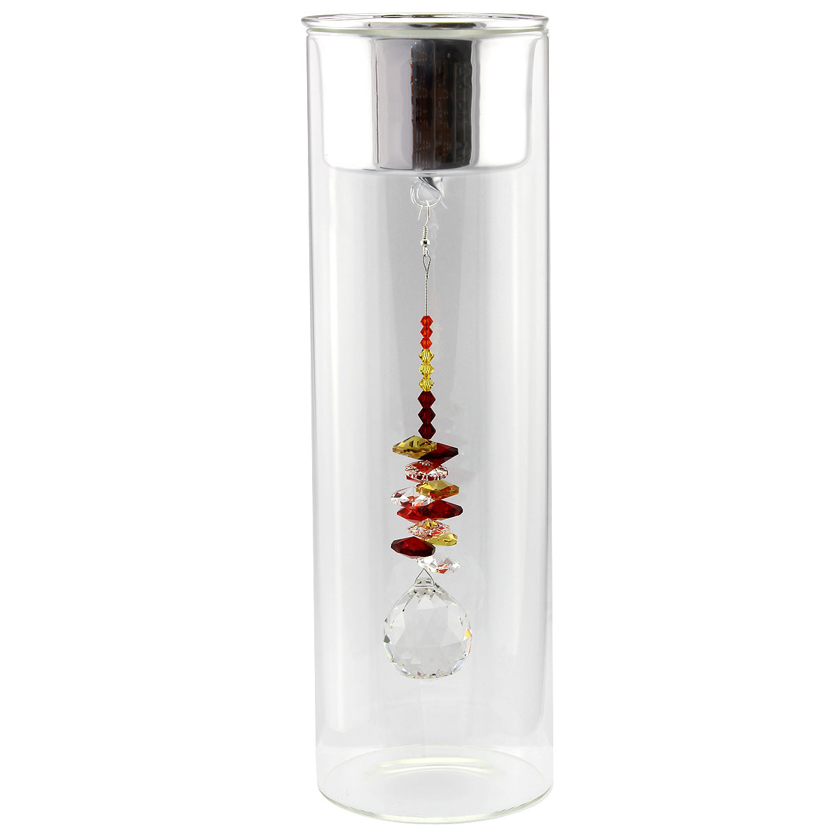 Crystal Suncatcher in Glass Candle Holder - Medium