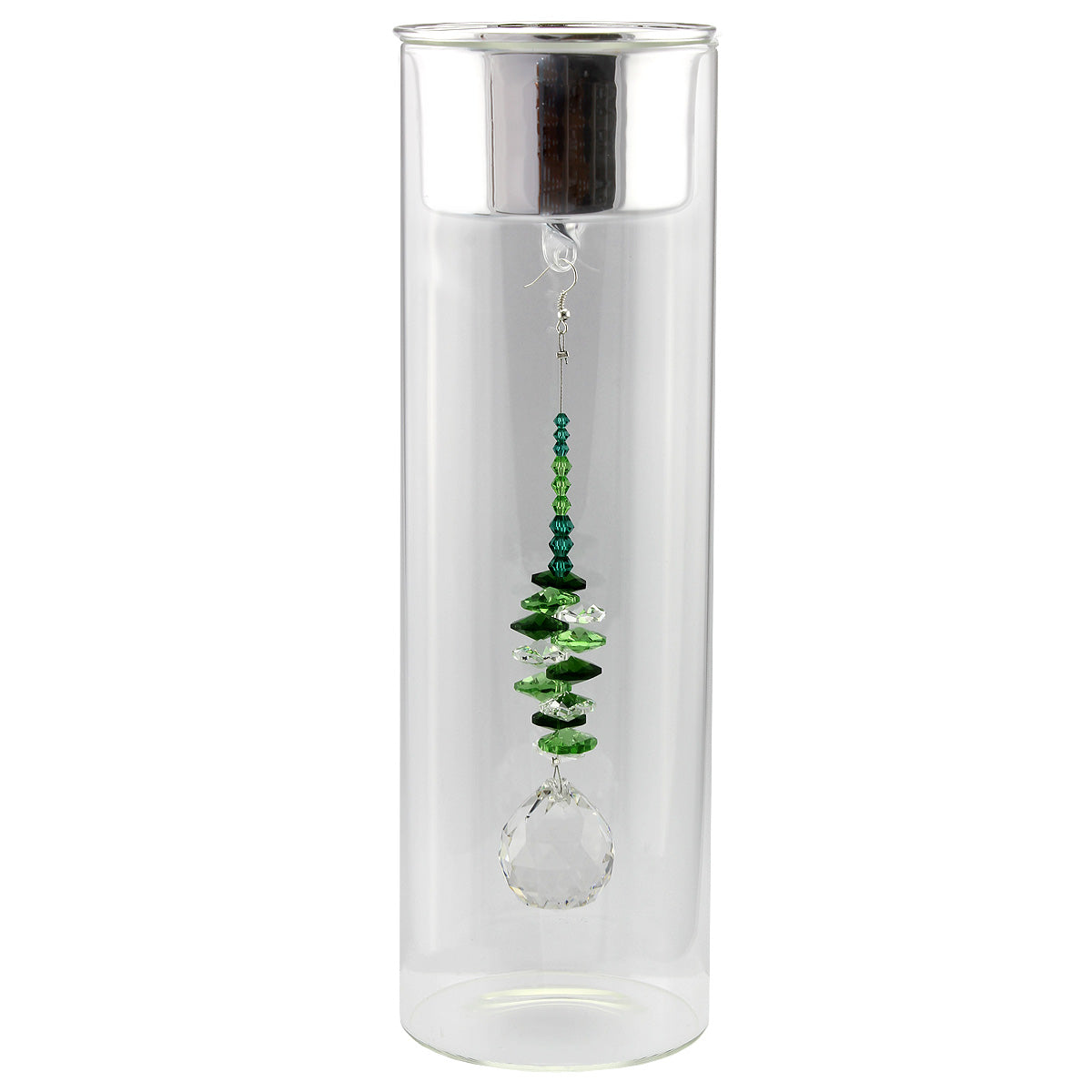 Crystal Suncatcher in Glass Candle Holder - Medium