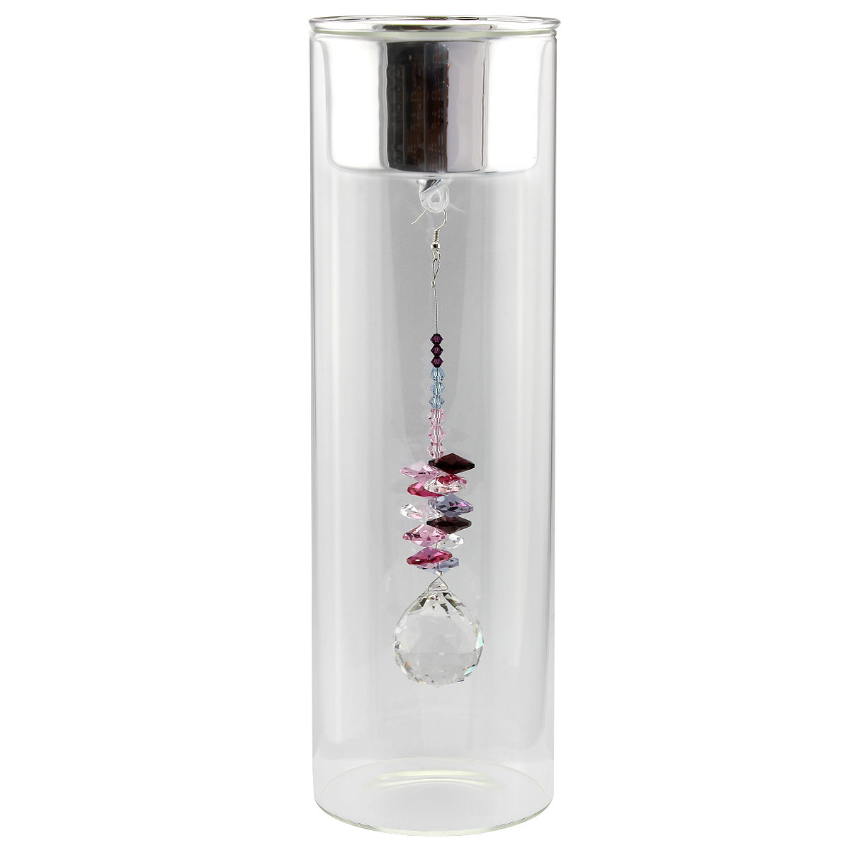 Crystal Suncatcher in Glass Candle Holder - Medium