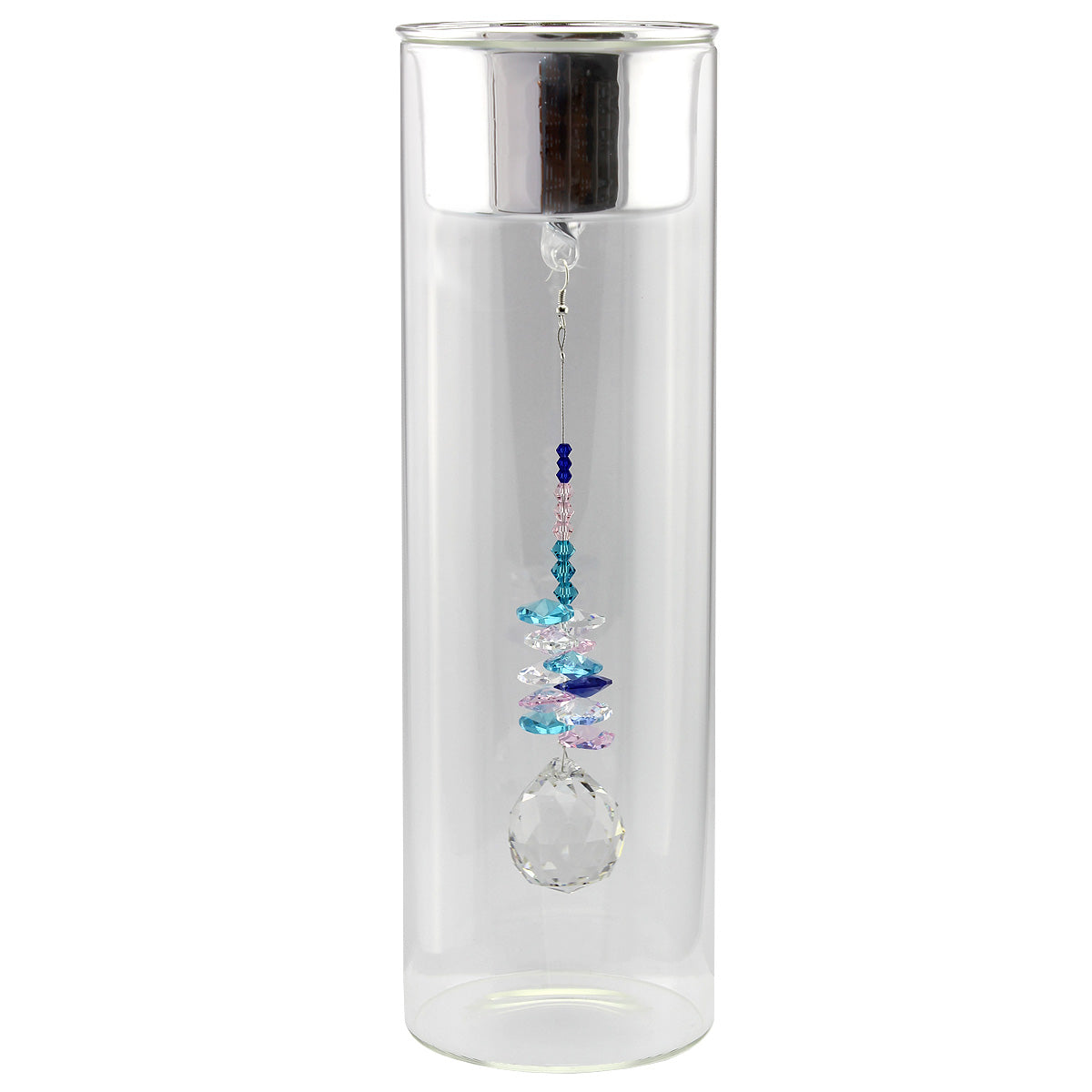 Crystal Suncatcher in Glass Candle Holder - Medium