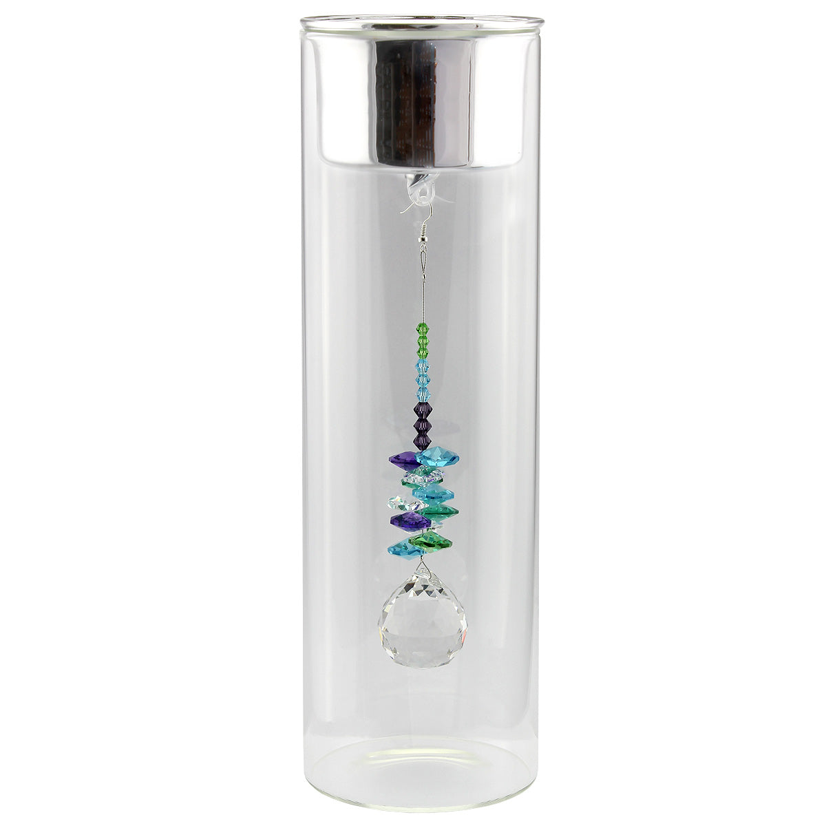 Crystal Suncatcher in Glass Candle Holder - Medium