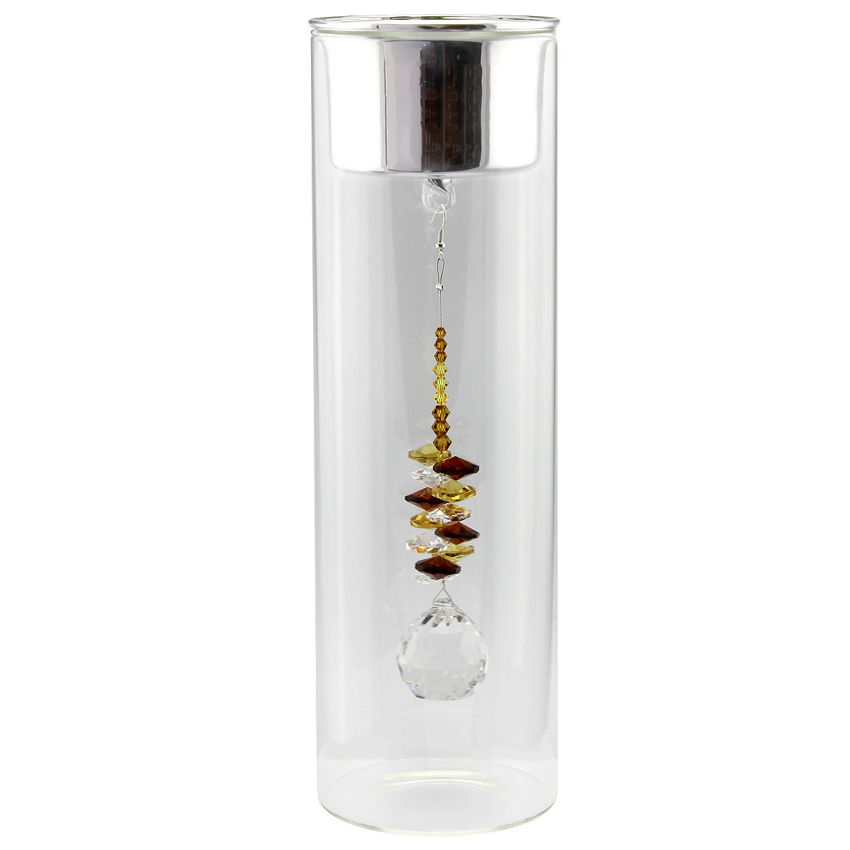 Crystal Suncatcher in Glass Candle Holder - Medium