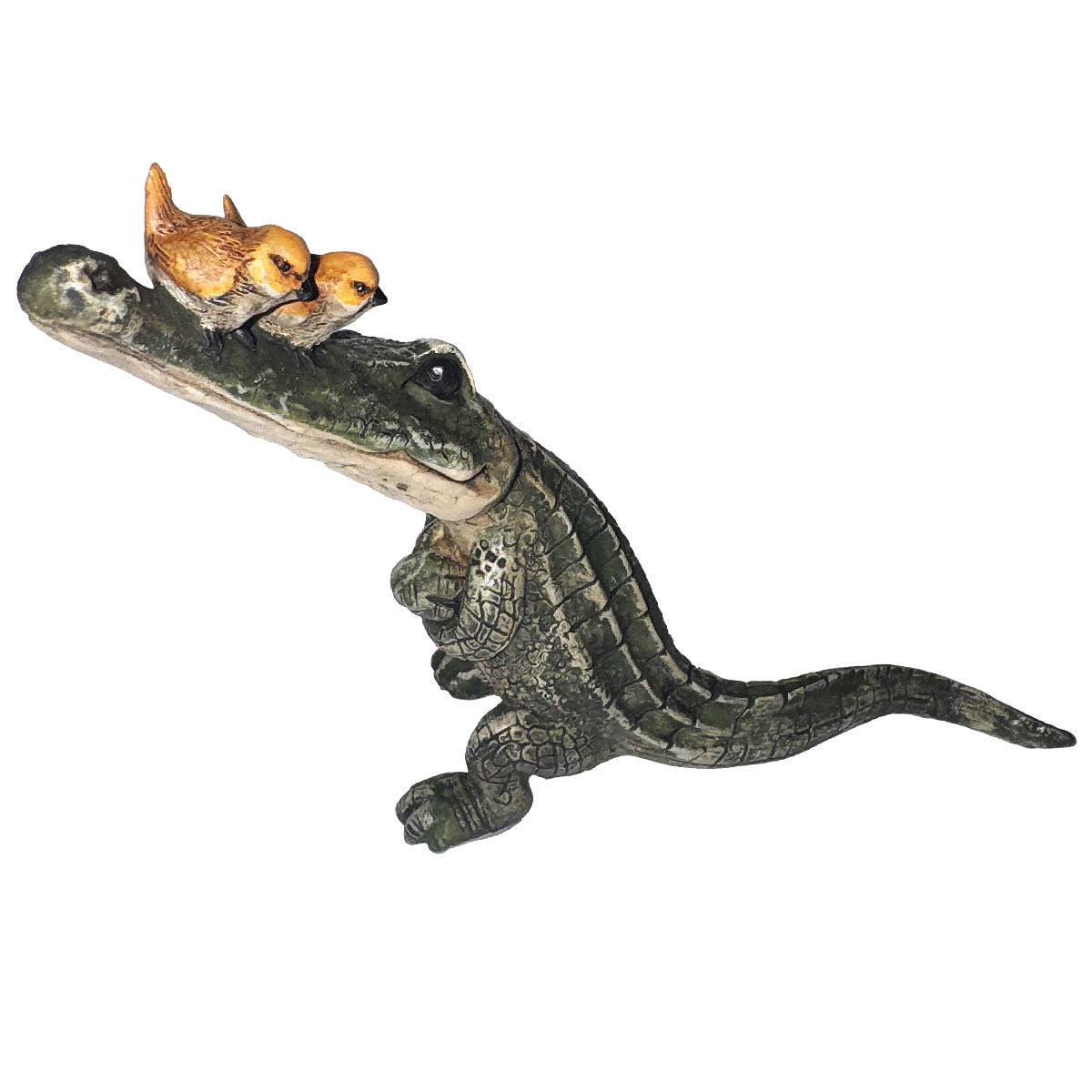 Crocodile with Birds on Nose