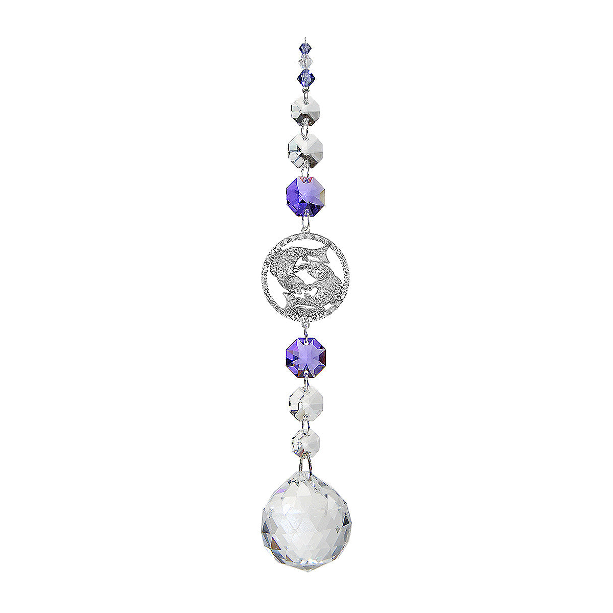 Pisces suncatcher on a chain with sphere drop