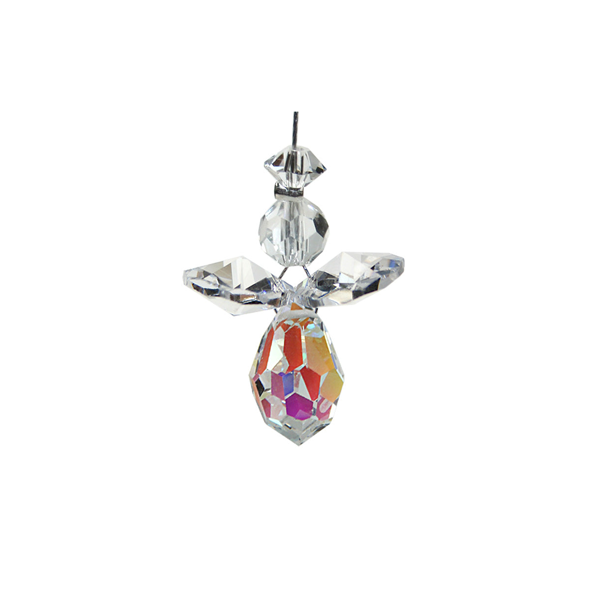 Tiny crystal AB drop angel suncatcher