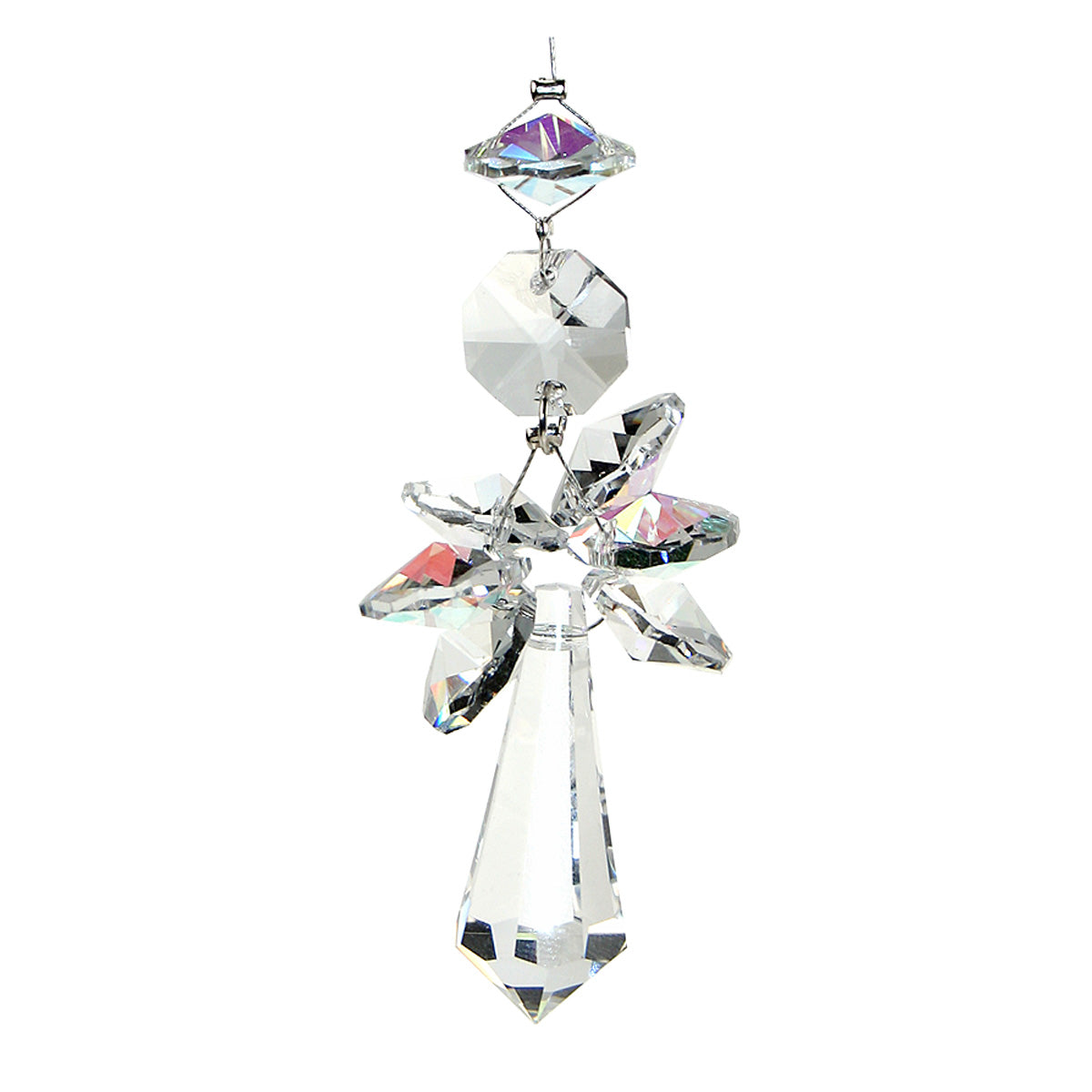 Clear crystal point angel suncatcher