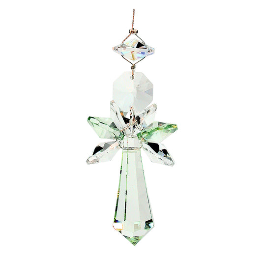 Green crystal point angel suncatcher