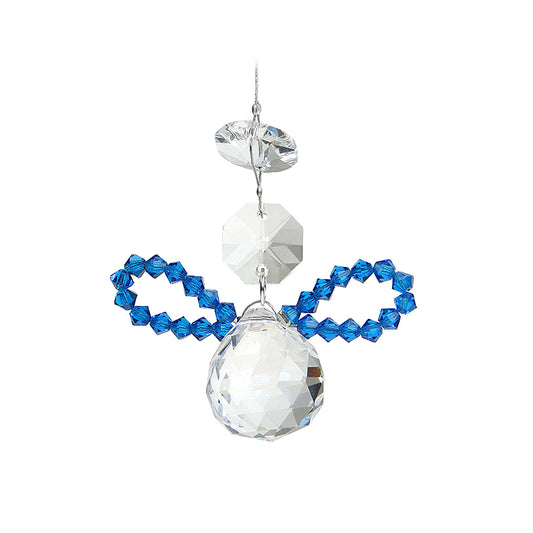 Beaded Crystal Angel Suncatcher with Sphere Drop