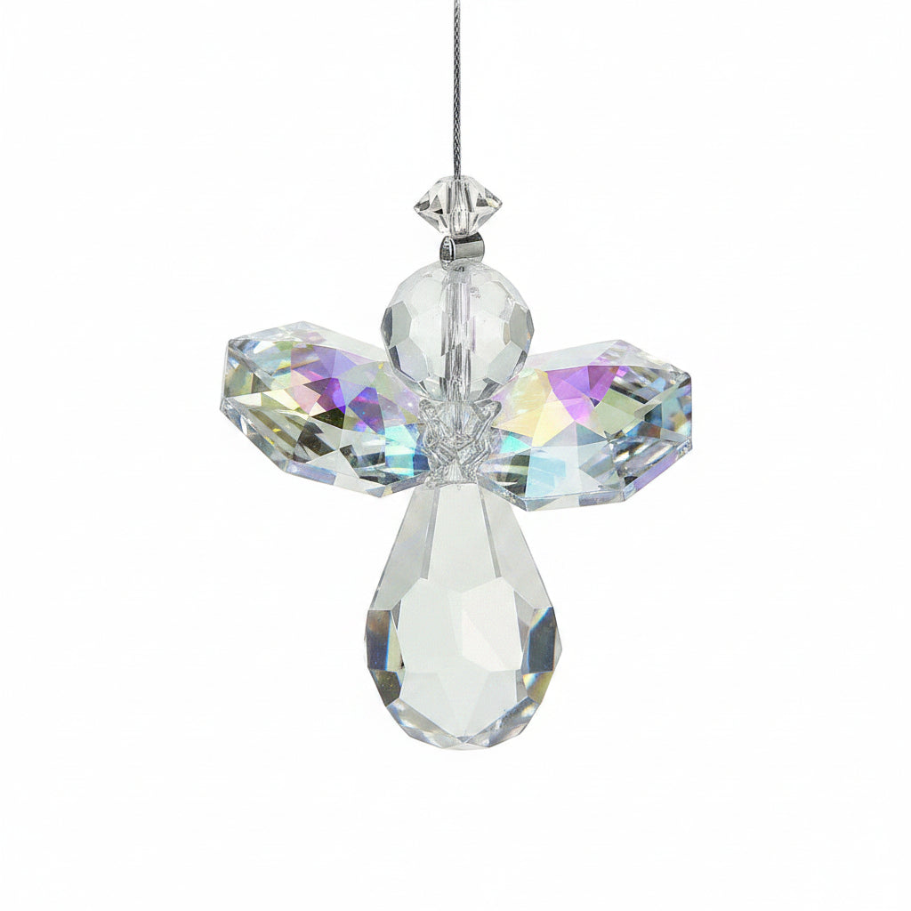 Crystal angel suncatcher with AB crystal wings