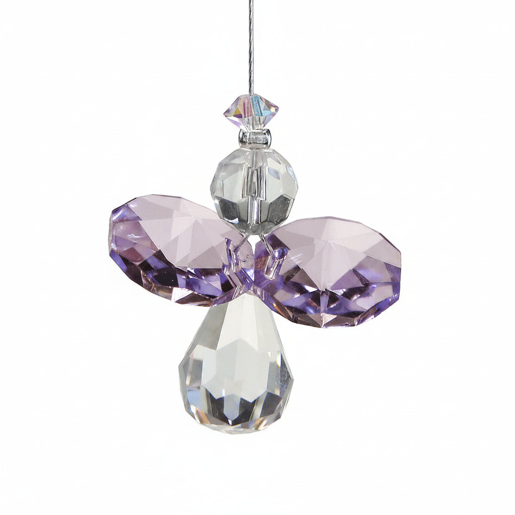 Crystal angel suncatcher violet wings
